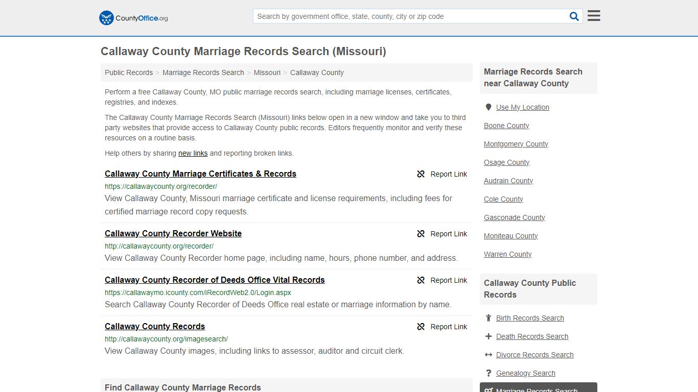 Marriage Records Search - Callaway County, MO (Marriage Licenses ...